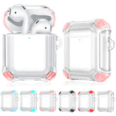 Estuche protector de PC de dos colores con gancho para auriculares inalámbricos anticaídas de cuatro esquinas, para AirPods 1/2, para AirPods Pro